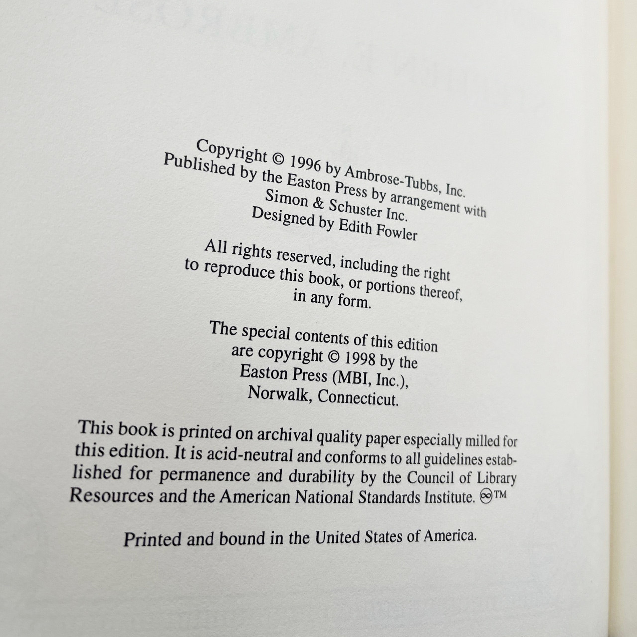 Stephen E. Ambrose "Undaunted Courage" Signed Limited Edition, Leather-Bound Collector's Edition