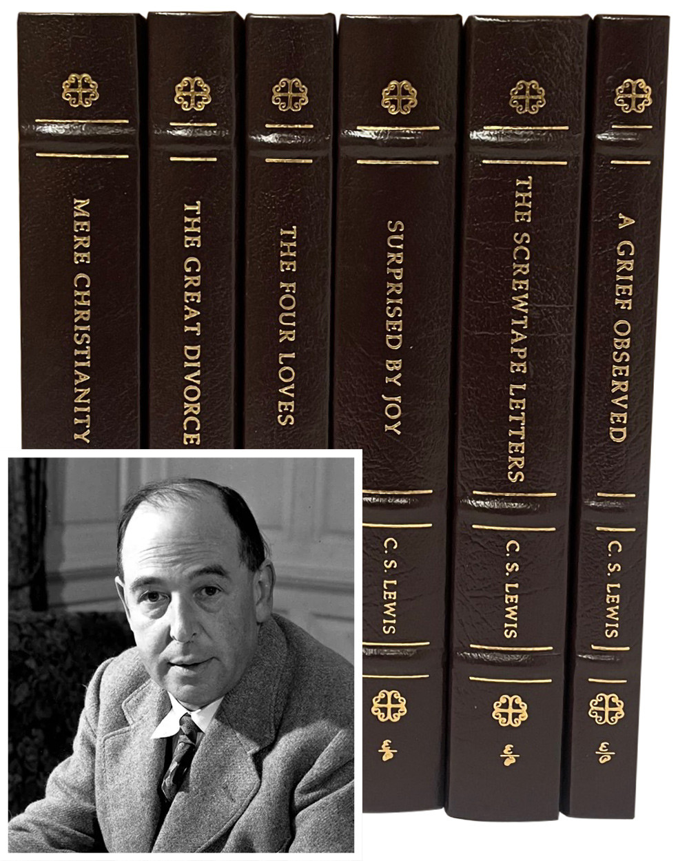 C.S. Lewis "The Screwtape Letters" Limited Edition 6-Volume Complete Matching Set, Leather-Bound