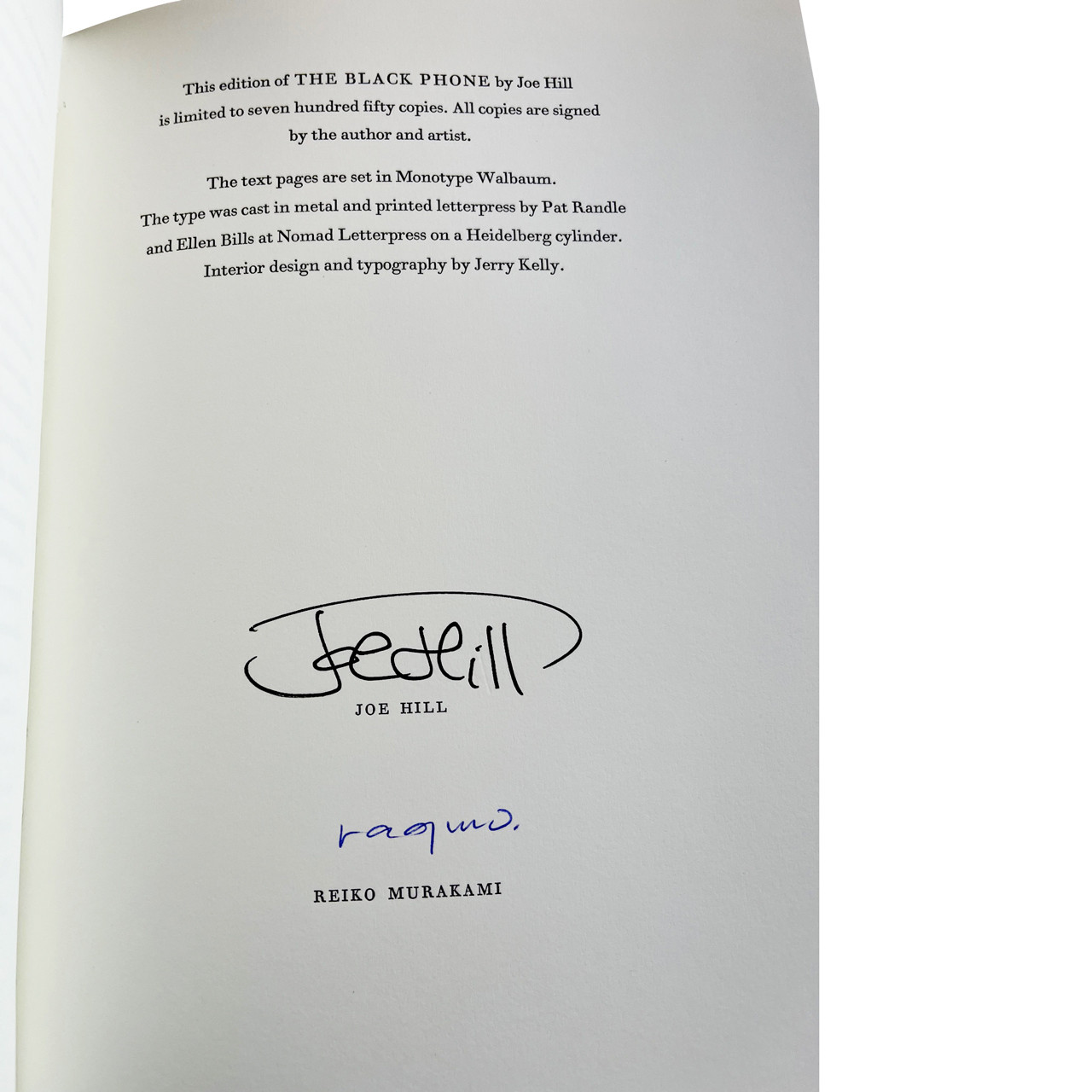 Joe Hill "The Black Phone" Signed Limited Edition of 750, Classic Edition [Sealed]