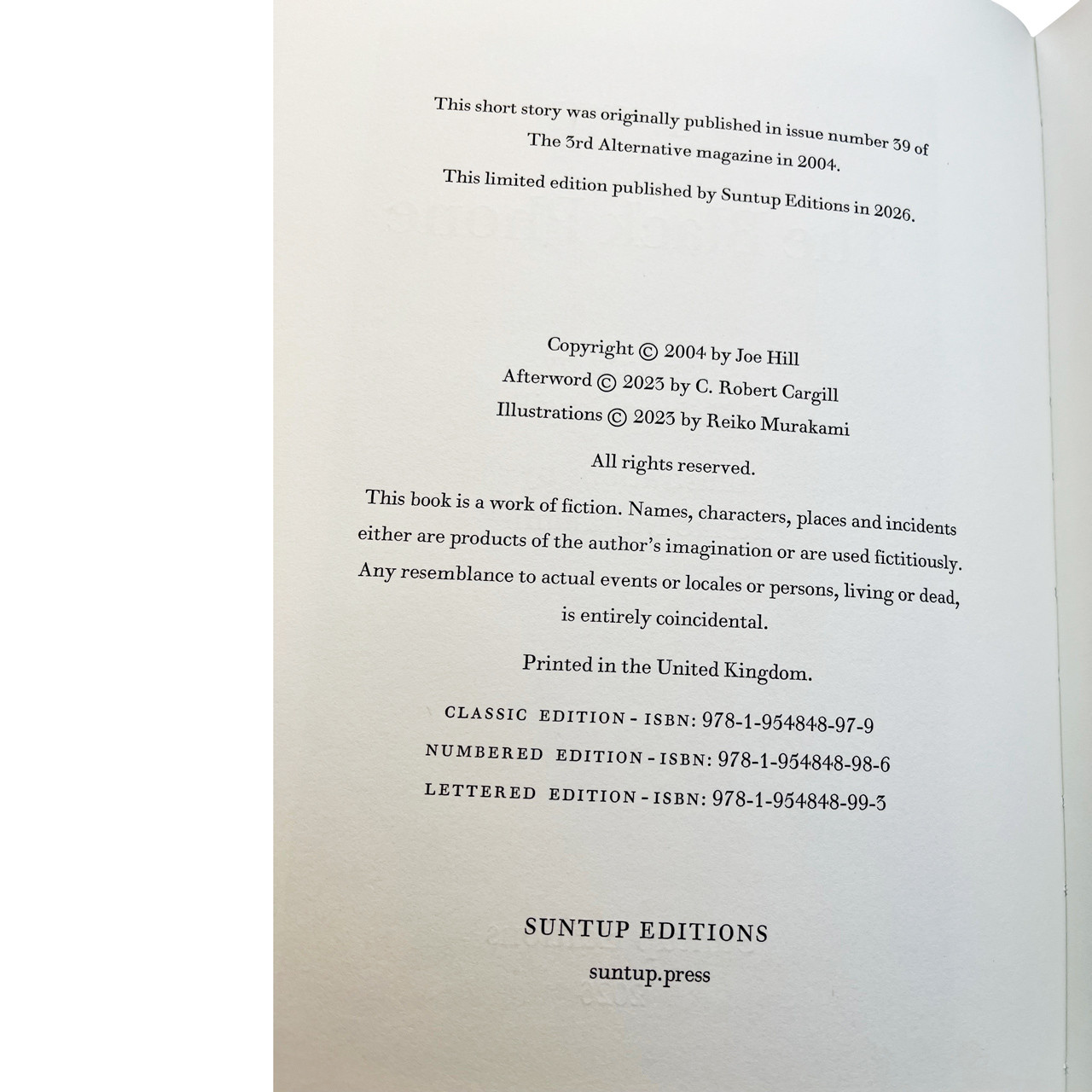 Joe Hill "The Black Phone" Signed Limited Edition of 750, Classic Edition [Sealed]