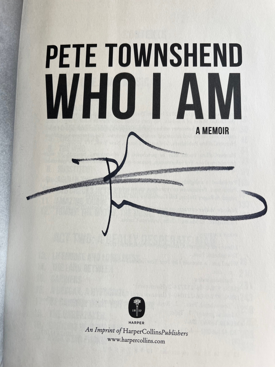 Pete Townshend "Who I Am" Signed First Edition, THIRD Printing w/COA  [Fine/Fine]