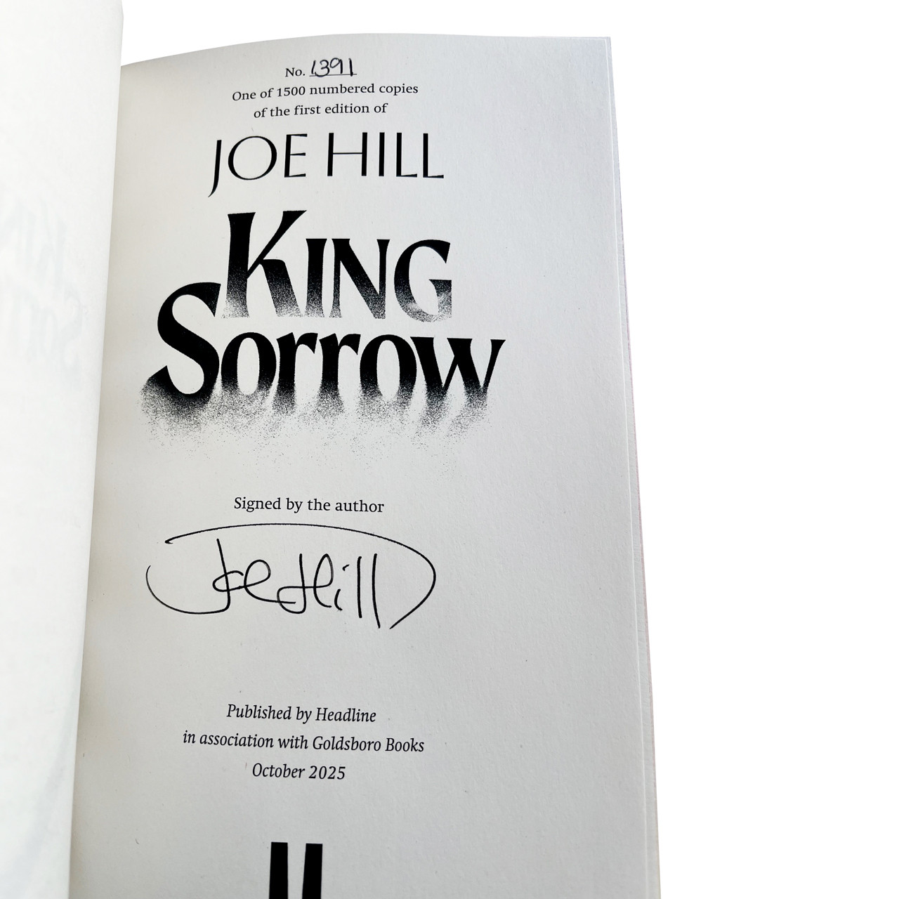Joe Hill "King Sorrow" Slipcased Signed Limited First Edition of 1500, PREM1ER Edition [Sealed]