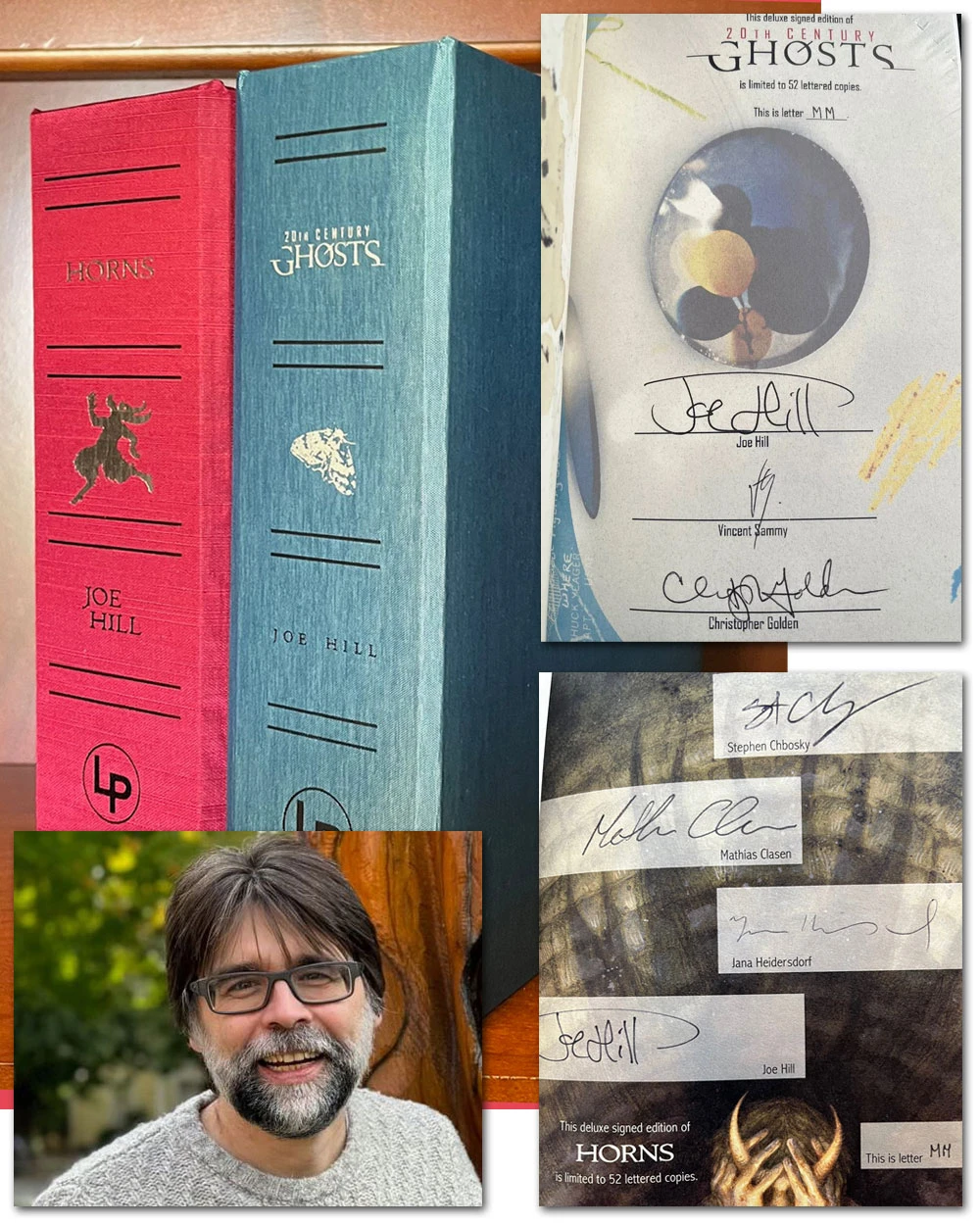 Joe Hill "20th Century Ghosts", "Horns" Matching Signed Lettered Edition Set "MM" of 52, Traycased [Very Fine]