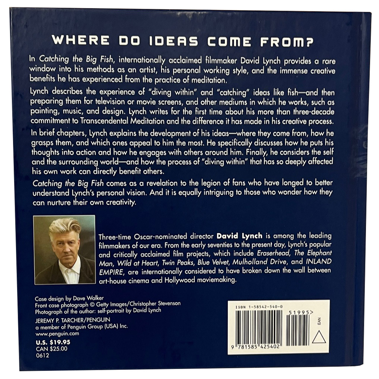 David Lynch "Catching The Big Fish" Signed First Edition, First Printing w/COA [Fine/Fine]