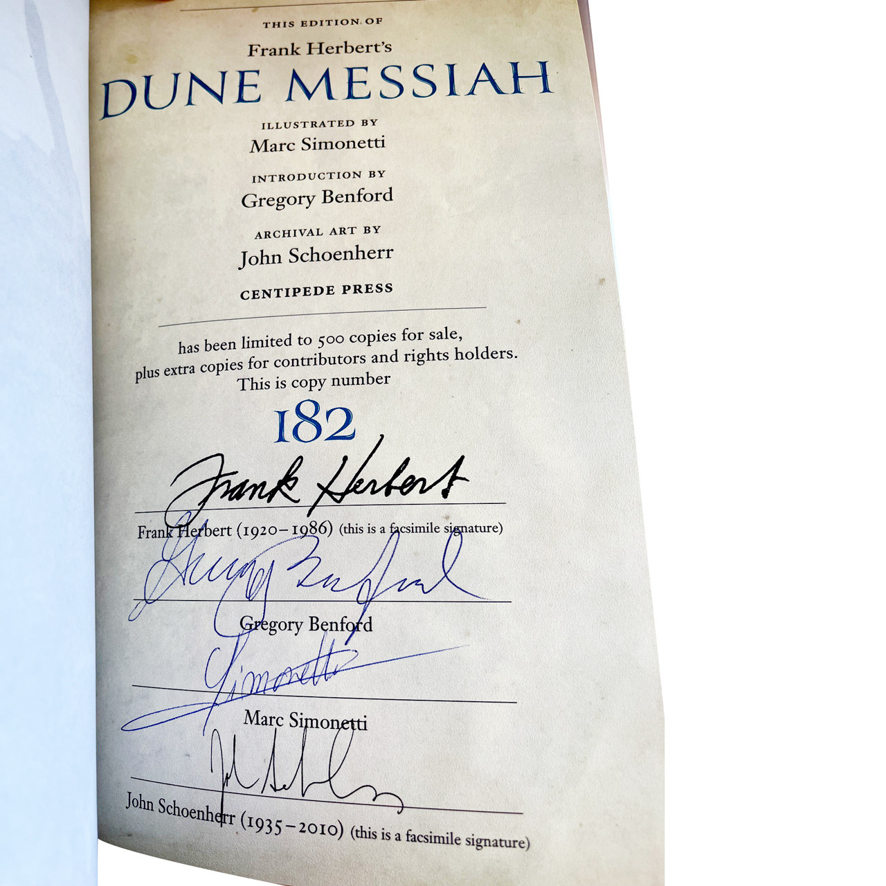 Frank Herbert "The Dune Chronicles" 6 Volume Signed Limited Edition Complete Matching Set No. 182 of 500