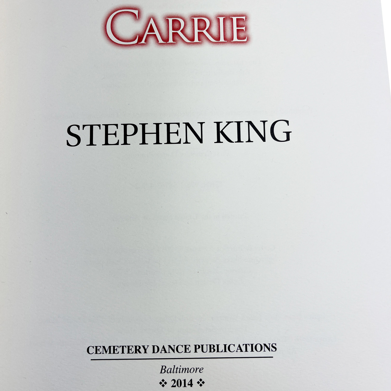 Stephen King "Carrie" Slipcased Deluxe Limited Edition, Signed & Remarqued