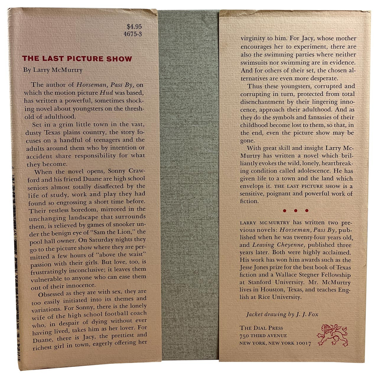Larry McMurtry "The Last Picture Show" 1966 First Edition, First Printing