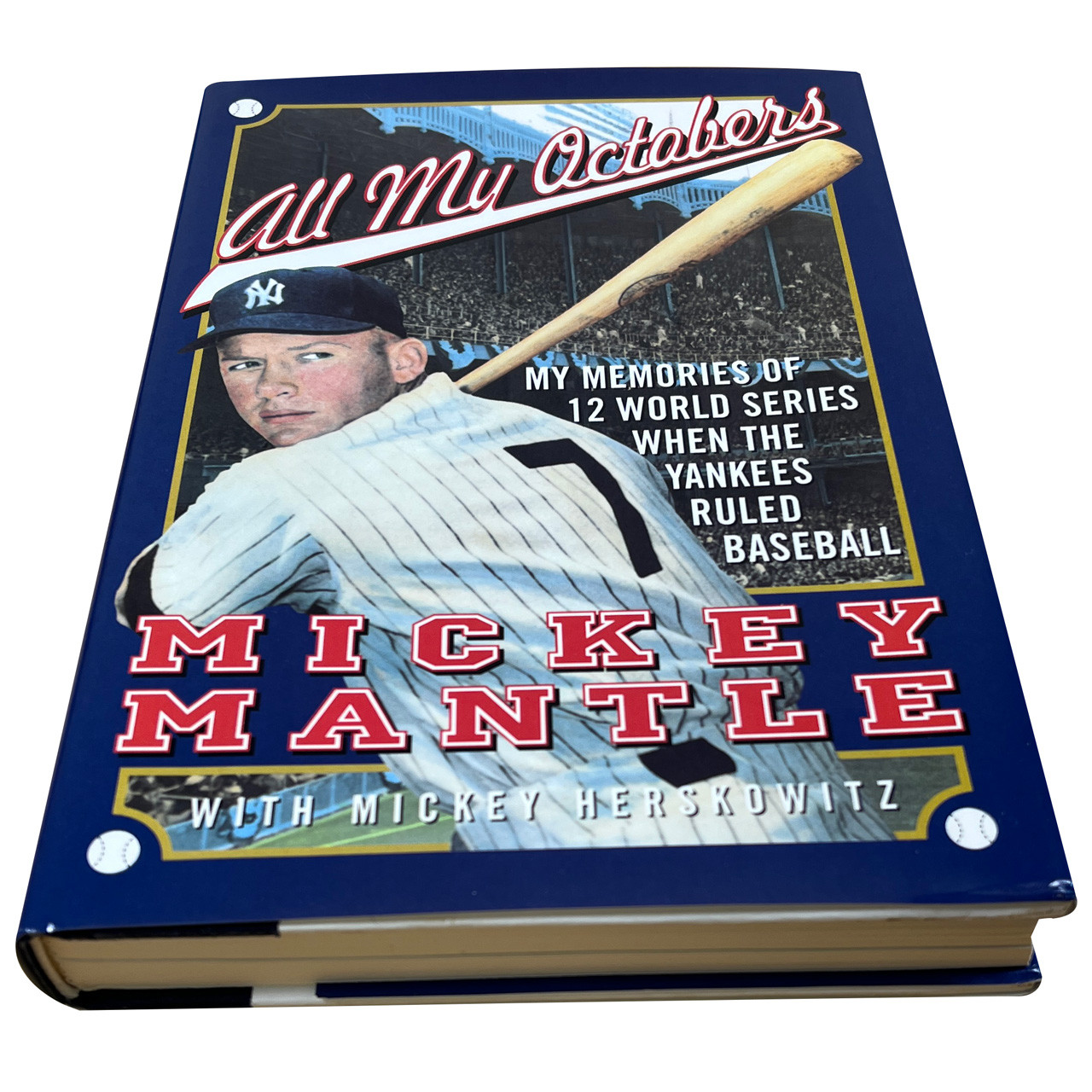 Mickey Mantle "All My Octobers" Signed First Edition, First Printing w/COA, Book Signing Event Flyer