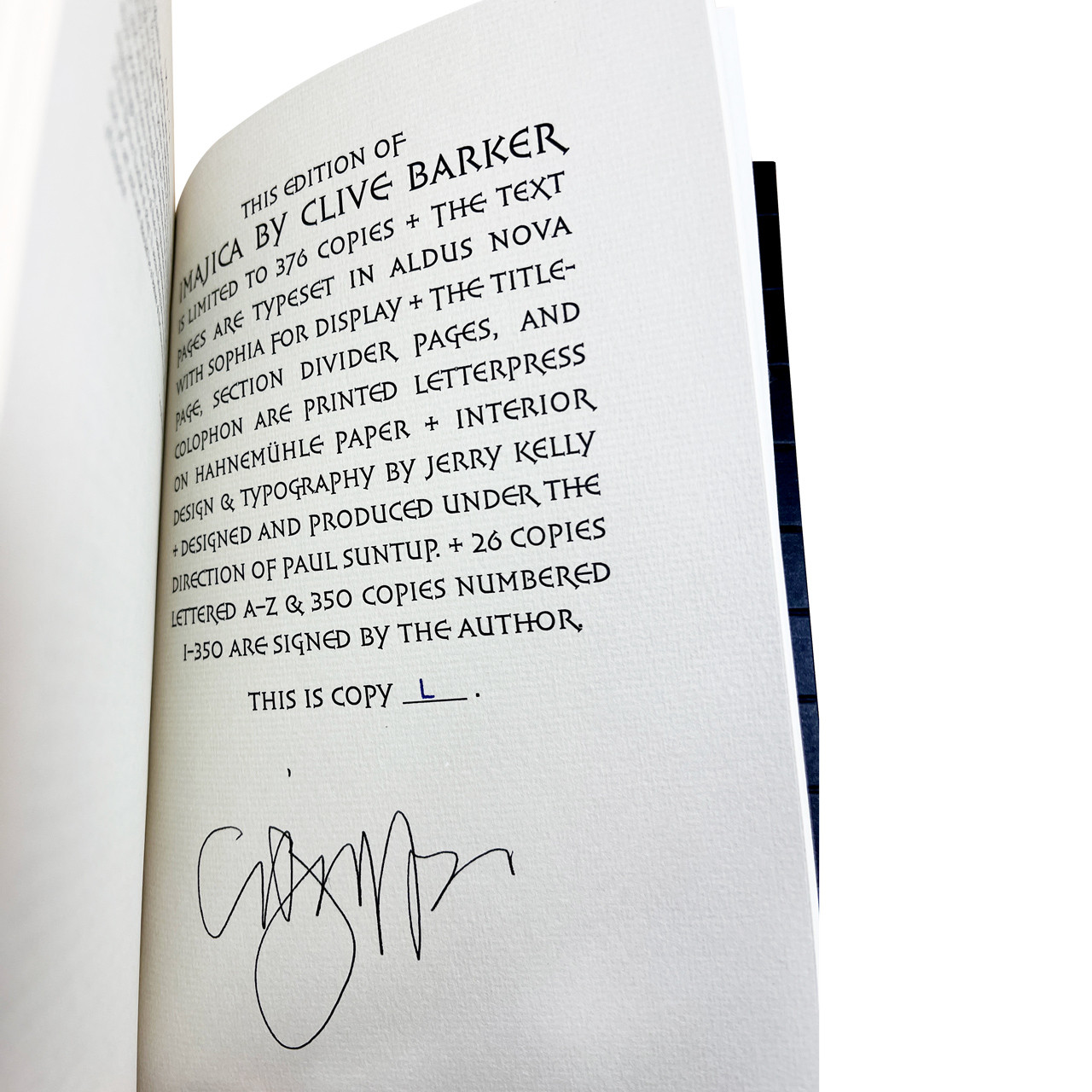 Clive Barker "IMAJICA" Signed Lettered Edition "L" of 26