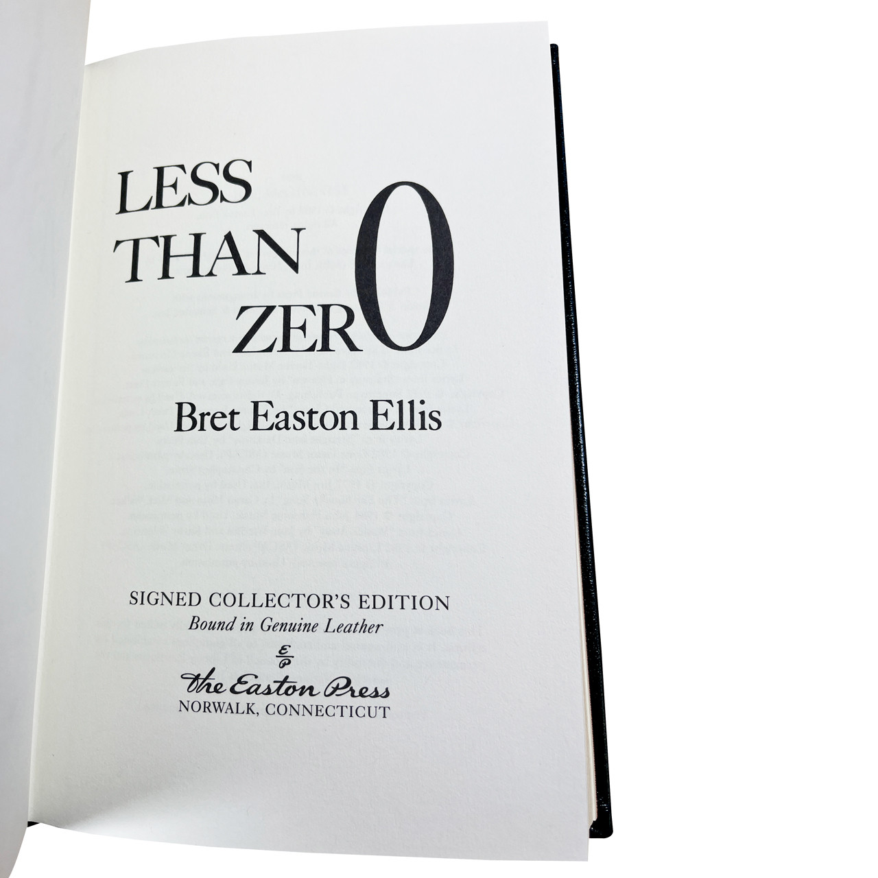 Bret Easton Ellis "Less Than Zero" Signed Limited Edition w/COA