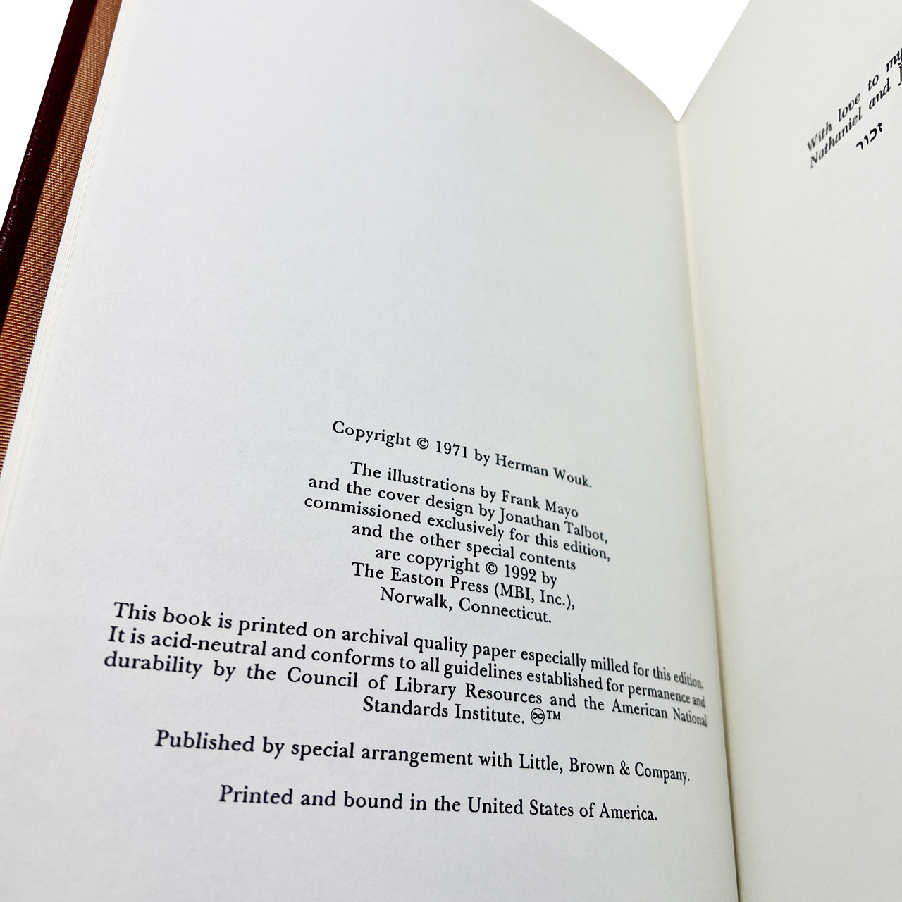 Herman Wouk "The Winds of War" Limited Edition Matching 2-Volume Set