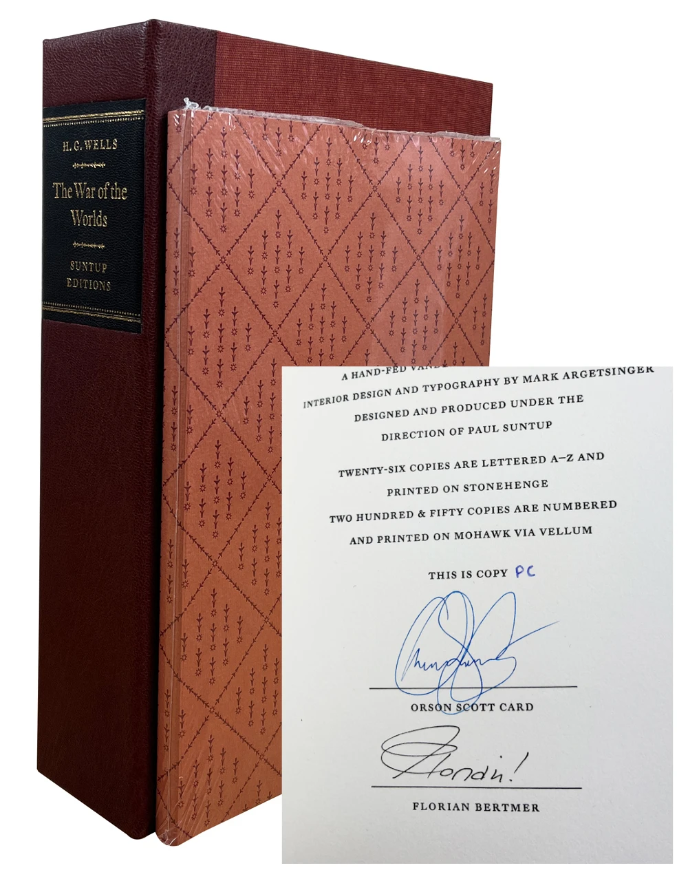 H.G. Wells "The War of the Worlds" Signed Lettered Edition, "PC" Edition, w/Bonus Materials Booklet [Very Fine]