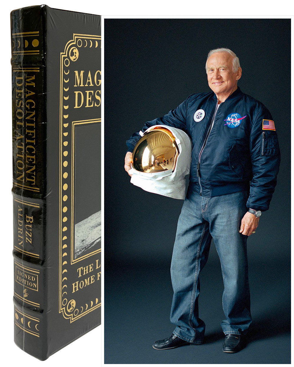 Buzz Aldrin "Magnificent Desolation" Signed Limited Edition w/COA Leather-Bound [Sealed]
