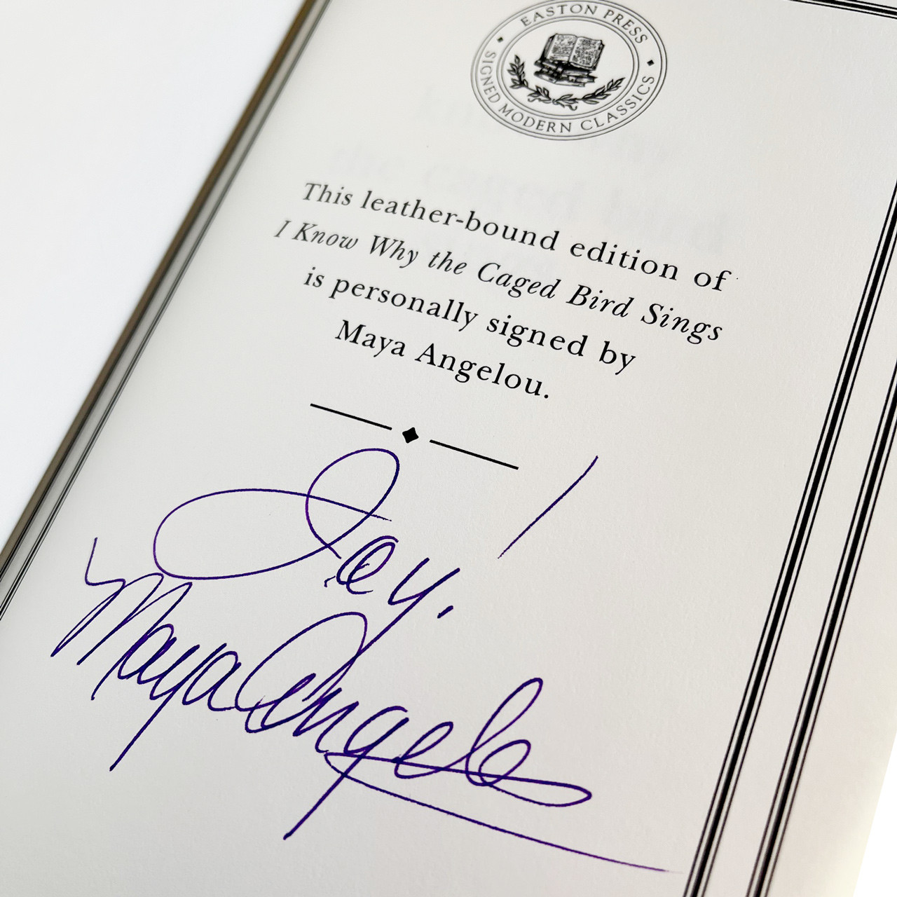 Maya Angelou "I Know Why the Caged Bird Sings" Signed Limited Edition, Leather-Bound Collector's Edition w/COA