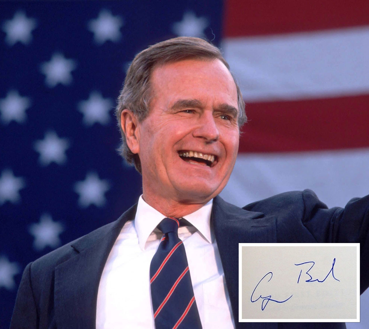 George H.W. Bush "All The Best, George Bush" Signed Limited Edition, Leather Bound Collector's Edition w/COA [Sealed]