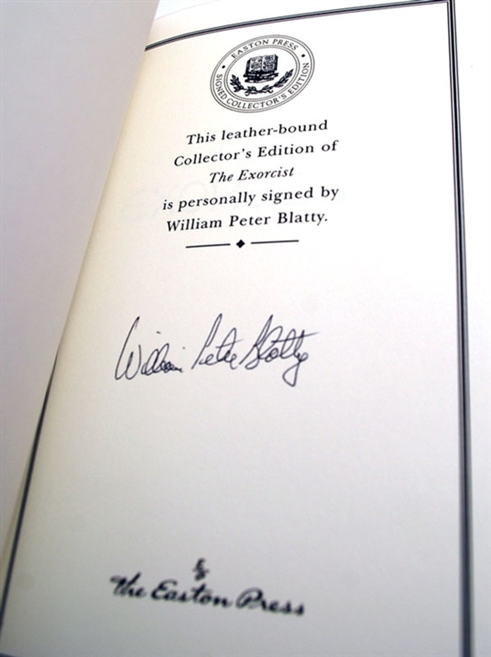 Easton Press, William Peter Blatty "The Exorcist" Signed Limited Edition (COA and Collector's Notes) Very Fine
