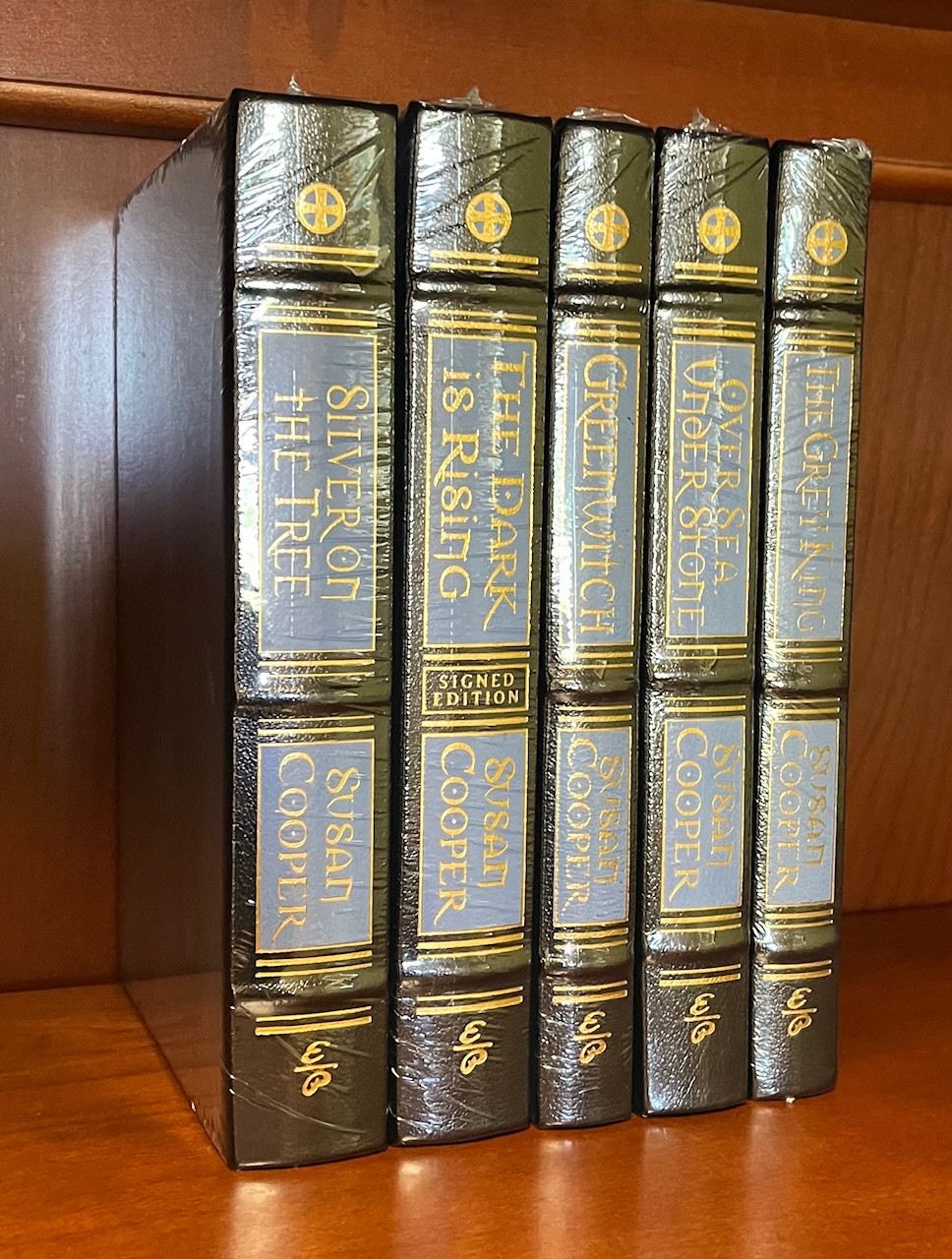 Susan Cooper "THE DARK IS RISING" Signed Limited Edition Leather Bound w/COA, 5-Vol. Set [Sealed]