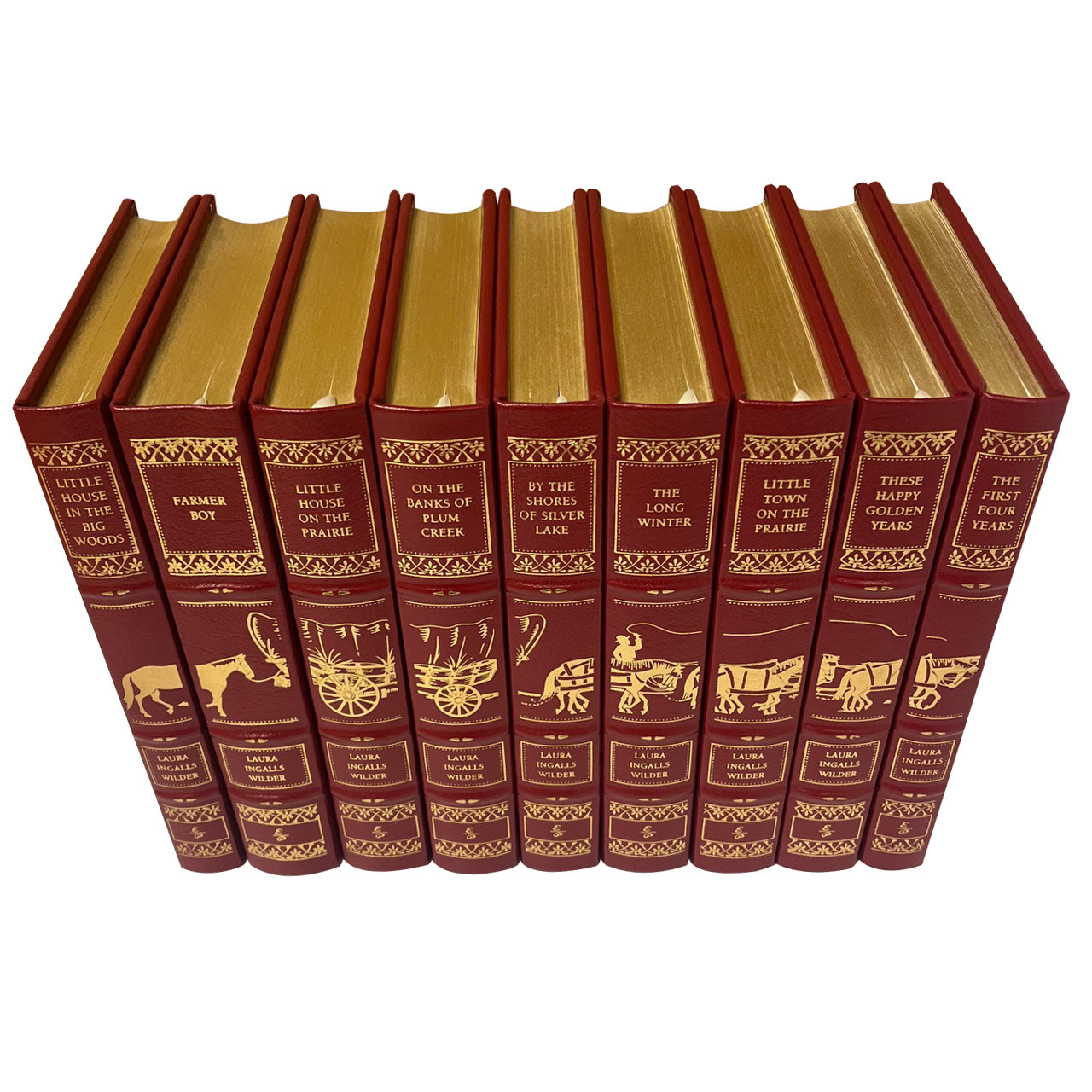 Laura Ingalls Wilder "Little House On The Prairie" 9 Vol. Leather Bound Complete Matching Set, Limited Edition Laura Ingalls Wilder "Little House On The Prairie" 9 Vol. Leather Bound Complete Matching Set, Limited Edition