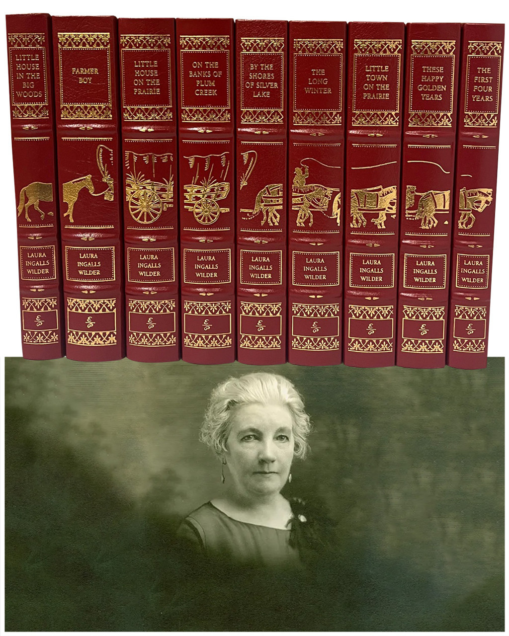 Laura Ingalls Wilder "Little House On The Prairie" 9 Vol. Leather Bound Complete Matching Set, Limited Edition Laura Ingalls Wilder "Little House On The Prairie" 9 Vol. Leather Bound Complete Matching Set, Limited Edition