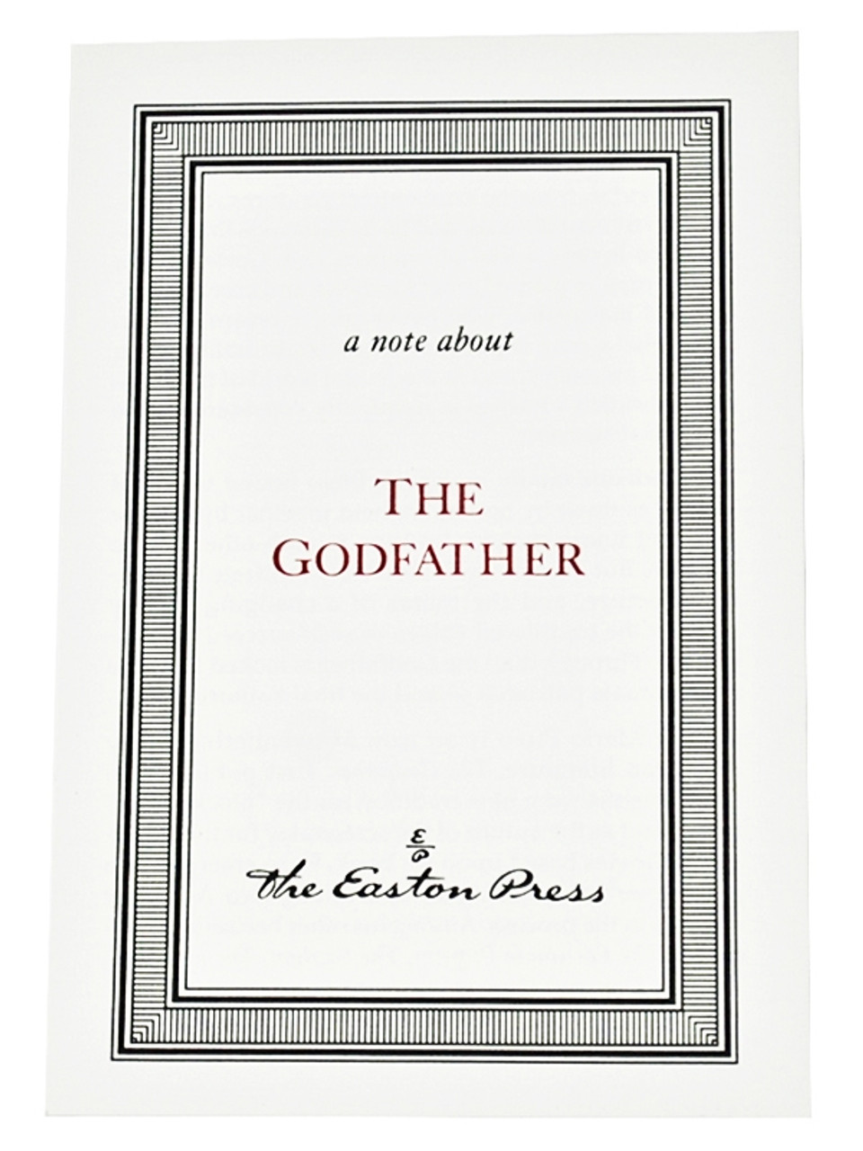 Easton Press "The Godfather Trilogy" Mario Puzo, Leather Bound Collector's Edition [Very Fine]