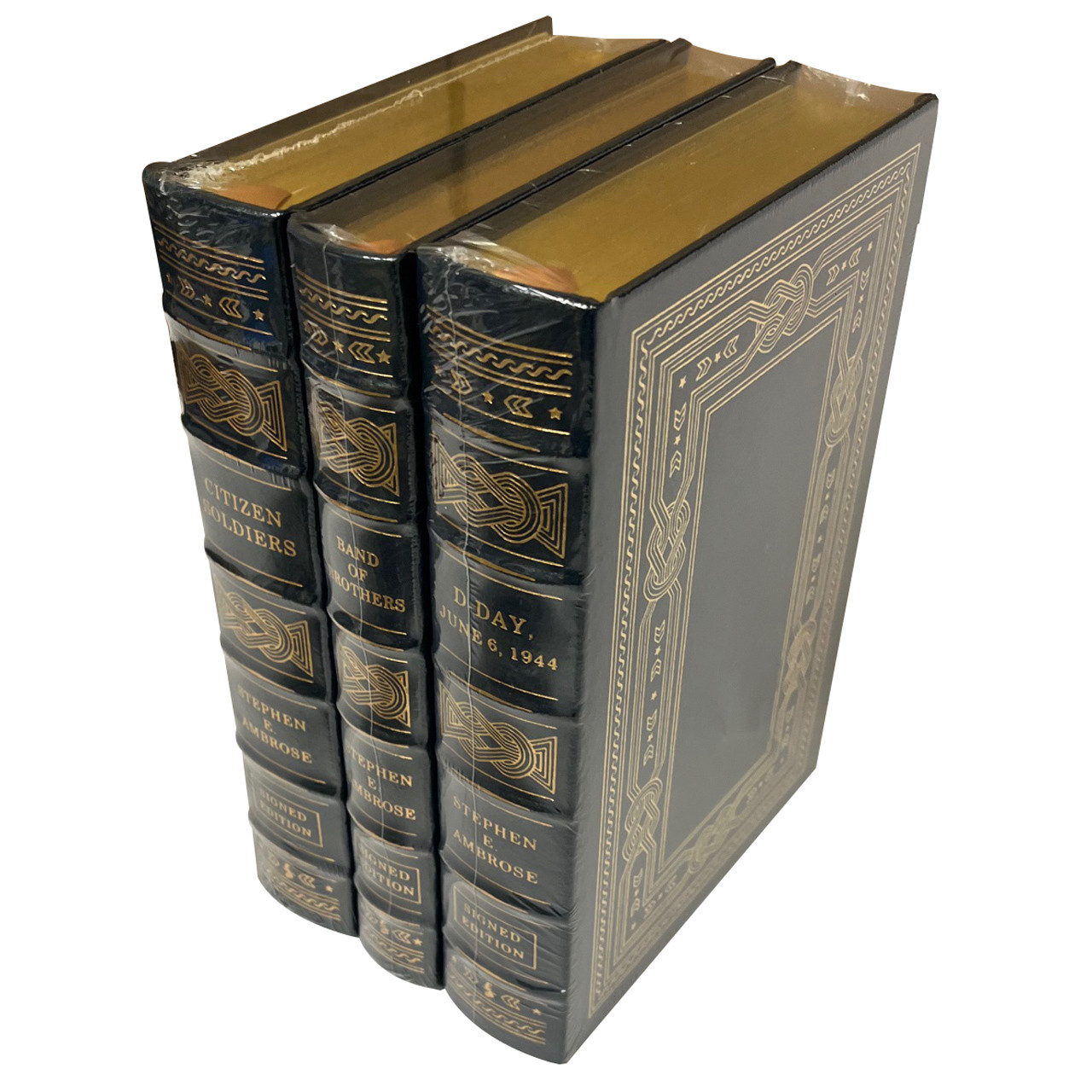 Stephen E. Ambrose "Citizen Soldiers", "Band Of Brothers", "D-Day" Signed Limited Edition 3-Volume Matching Set [Sealed]