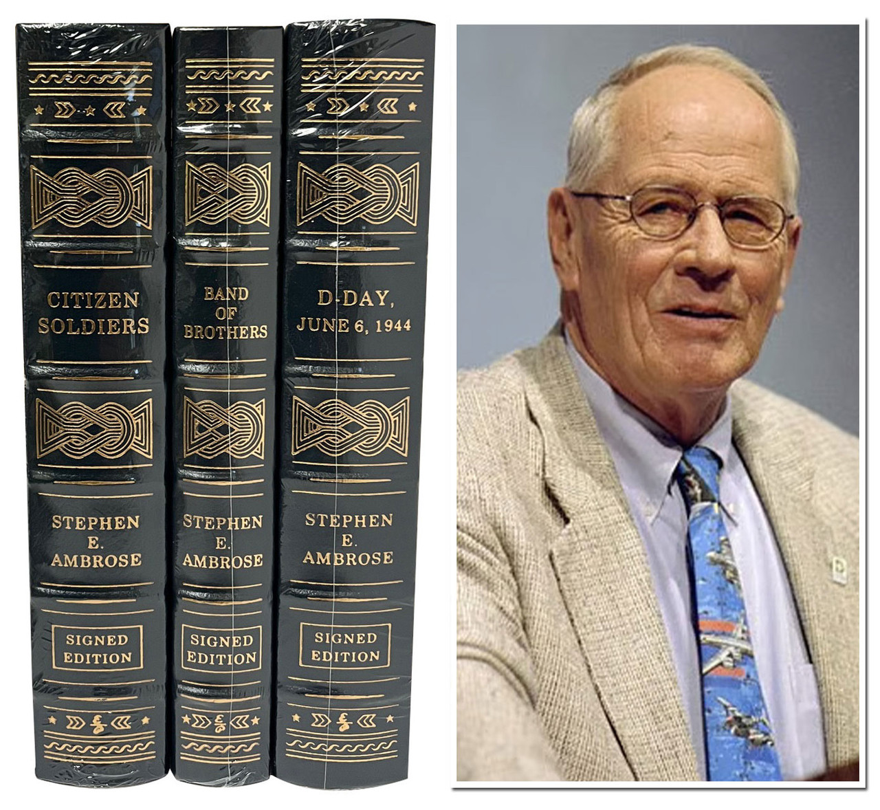 Stephen E. Ambrose "Citizen Soldiers", "Band Of Brothers", "D-Day" Signed Limited Edition 3-Volume Matching Set [Sealed]