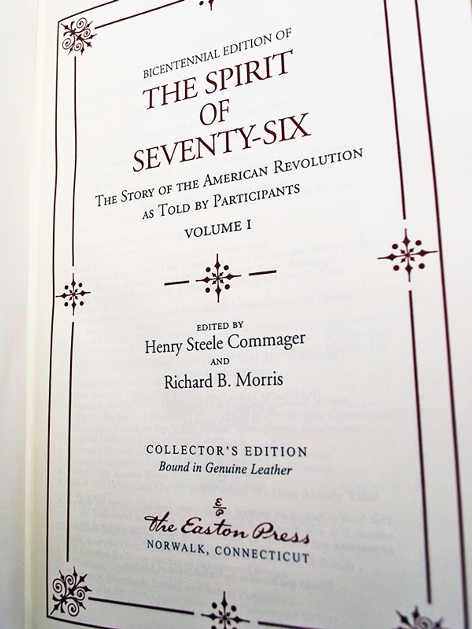 Easton Press, Commager and Morris "The Spirit of Seventy-Six" Leather Bound Limited Edition, 2-Volume Matching Set [Very Fine]