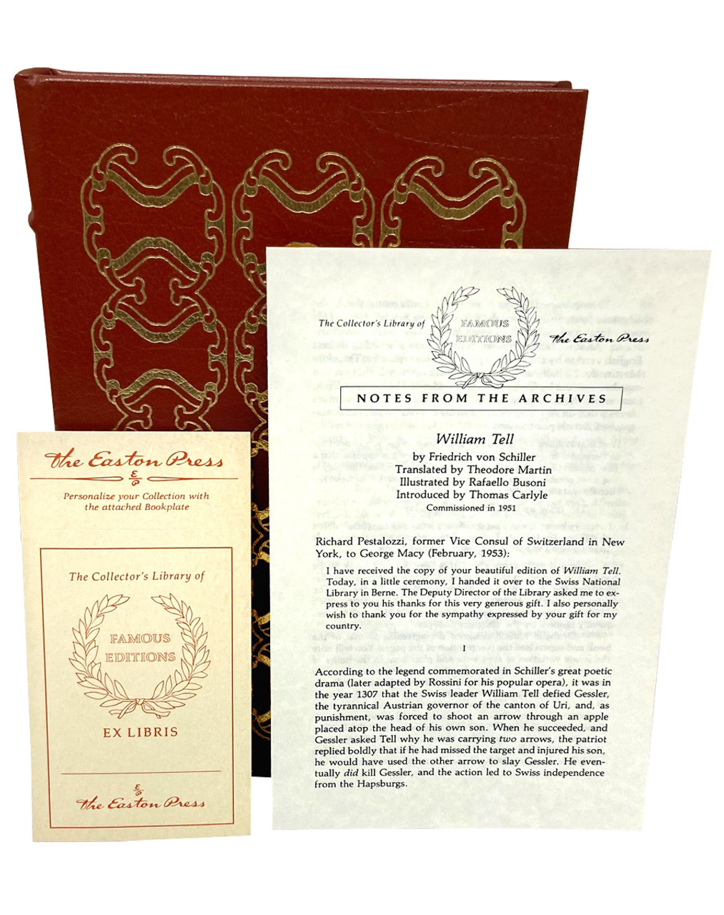 Friedrich Schiller "William Tell" Limited Edition, First Edition 1952 w/Collector's Notes [Very Fine]