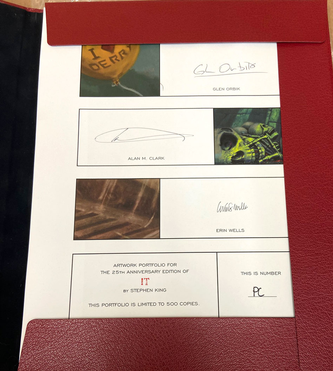 Stephen King "IT" Signed Limited Deluxe Edition, 25th Anniversary Edition No. 171 of only 750 Traycased + Matching Artwork Portfolio "PC" [Very Fine]