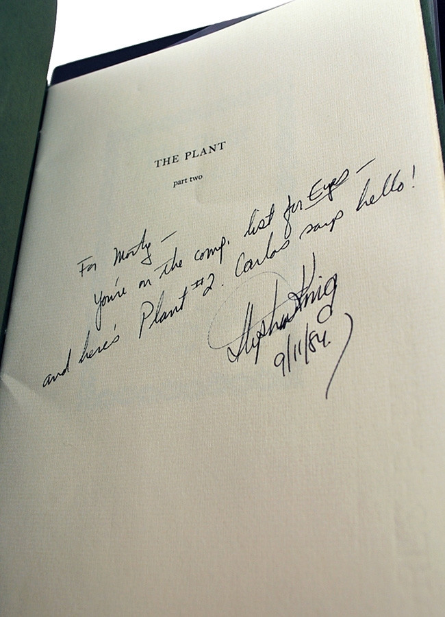 Stephen King "The Plant" Signed Limited Edition (Fine 3
