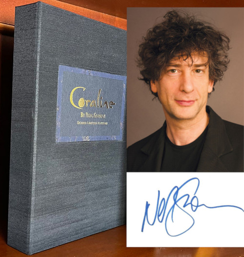 Neil Gaiman "Coraline" Traycased Signed Limited Edition, Leather Bound Collector's Edition  w/COA [Sealed]
