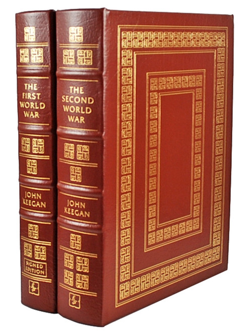 Easton Press, John Keegan, "The First World War" and "The Second World War" Signed Limited Collector's Edition, Leather Bound Matching Set [Very Fine]