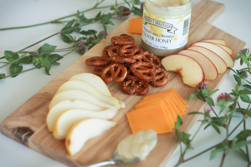 From Midwest prairies comes the best Clover honey, America's sweetest and lightest flavor. We've creamed it into a soft, buttery spread - try it on a charcuterie board!