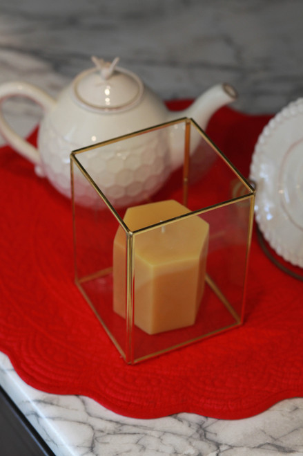 Square Hurricane Pillar Candle Holder