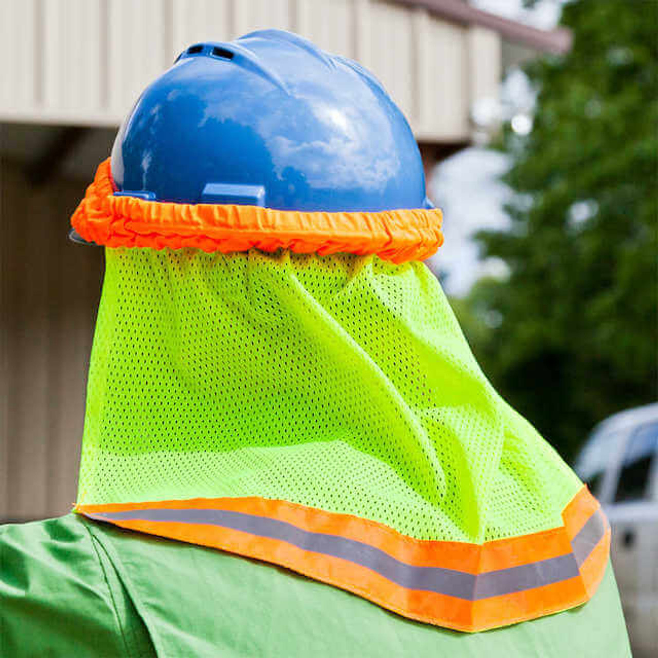 Hard Hat Sun Shade - Construction Summer Neck Cover | Neck Shield with  Elastic Fasteners and Reflective Edges, Hard Hat Accessories Rowces