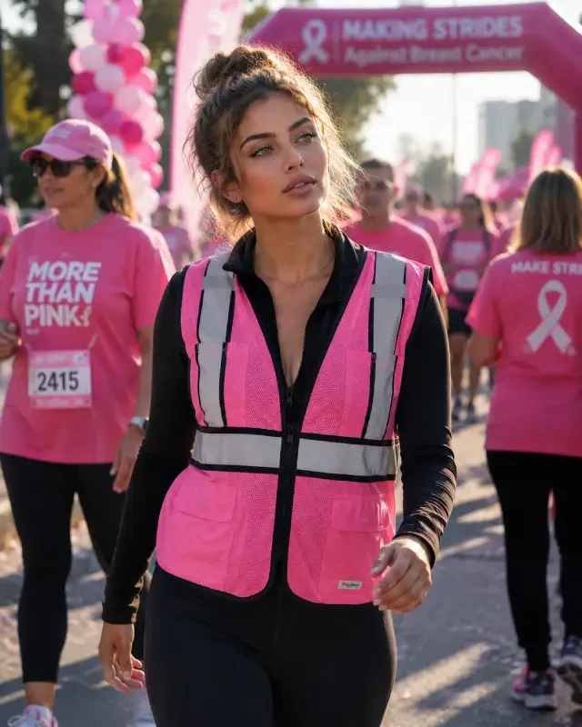 Pink Hi-Vis Safety Vest - Breast Cancer Awareness