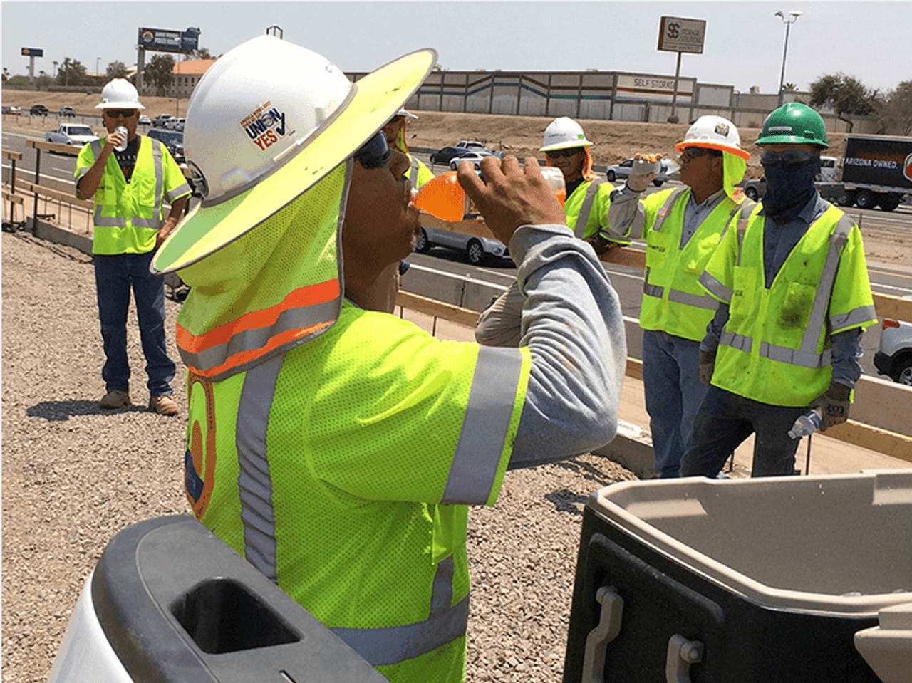 Full Brim Sun Protector - Construction Hard Hats