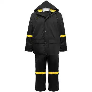 Black Rain Suit – Waterproof with Reflective Tape