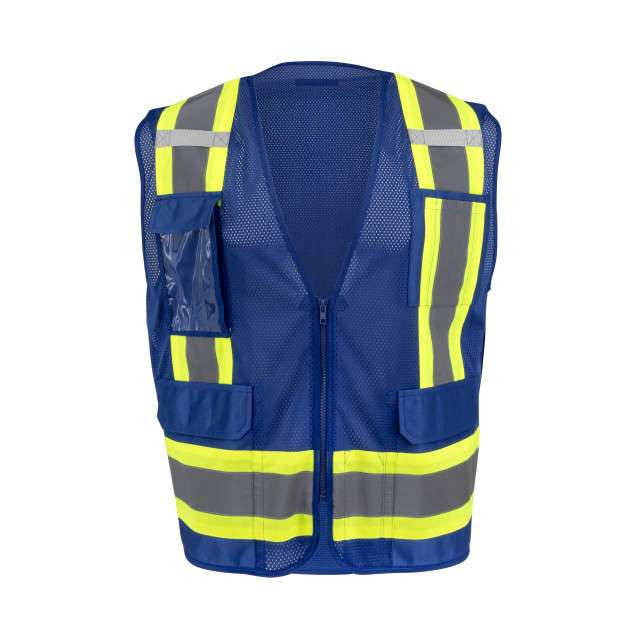 【BLUE】Mesh Vest ANSI Class 1 Blue Mesh Surveyor Vest | Hi-Vis Workwear