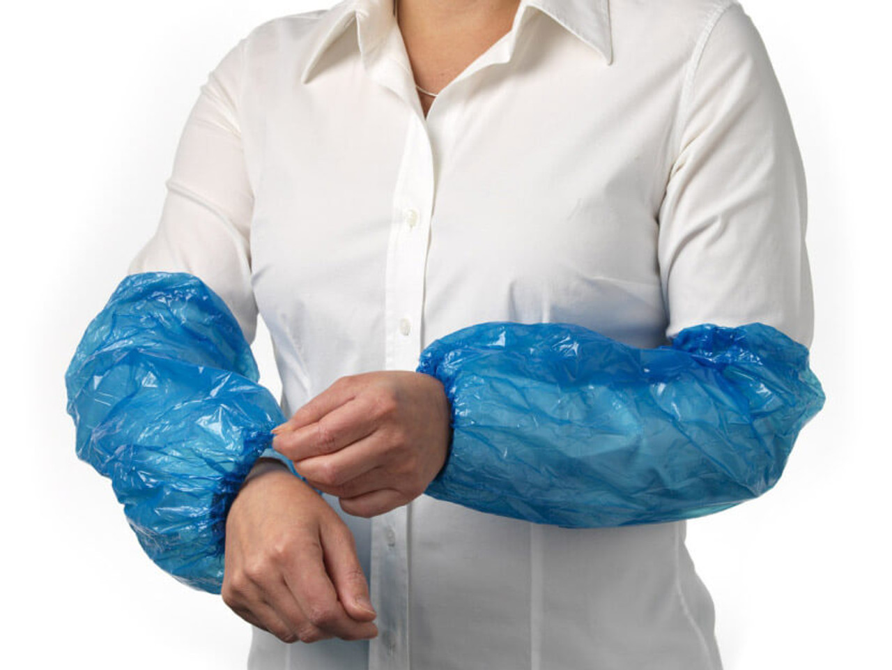 Disposable Blue Plastic Sleeves Covers Arm Protectors with