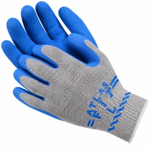 Atlas Fit latex-coated work gloves with abrasion-resistant grip, sold by the dozen