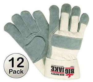 Big Jake leather work gloves durable hand protection gloves dozen pack industrial use