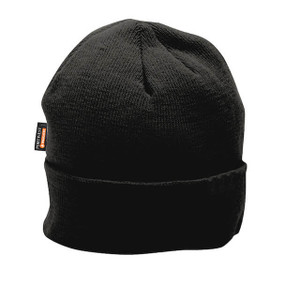 Close-up of Thermal Watch Cap showing heavyweight knitted acrylic double-layer insulation