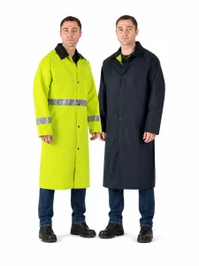 Challenger Reversible Raincoat Hi Vis Lime Green Black Waterproof Work Coat