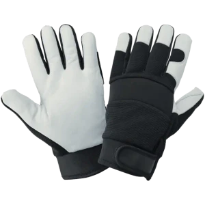 nsulated goatskin leather palm winter work gloves with 70g Thinsulate, black spandex back, padded knuckle, and hook-and-loop closure