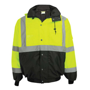 High Visibility Winter Jacket ANSI Class 3 Reflective Work Jacket