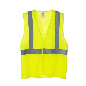 ANSI solid fabric safety vest front view