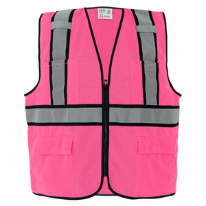 pink hi vis breast cancer awareness safety vest