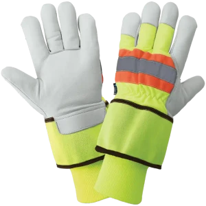 Hi-Vis Goatskin Leather Palm Freezer Gloves – Insulated Work Gloves