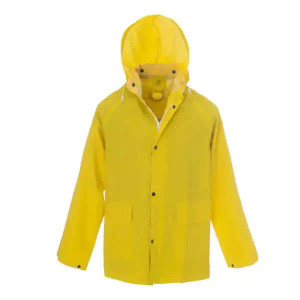 H 3.0 PVC Rain Jacket – Waterproof Yellow Work Jacket with Hood